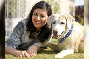 Rashi Narang Heads up for tails with her pet dog