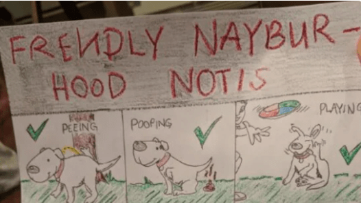 Man Sends Neighbour Comic Drawing to Complain About Barking Dog