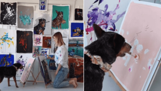 Dog Turns into a Painter, Draws 'Portrait' of Owner