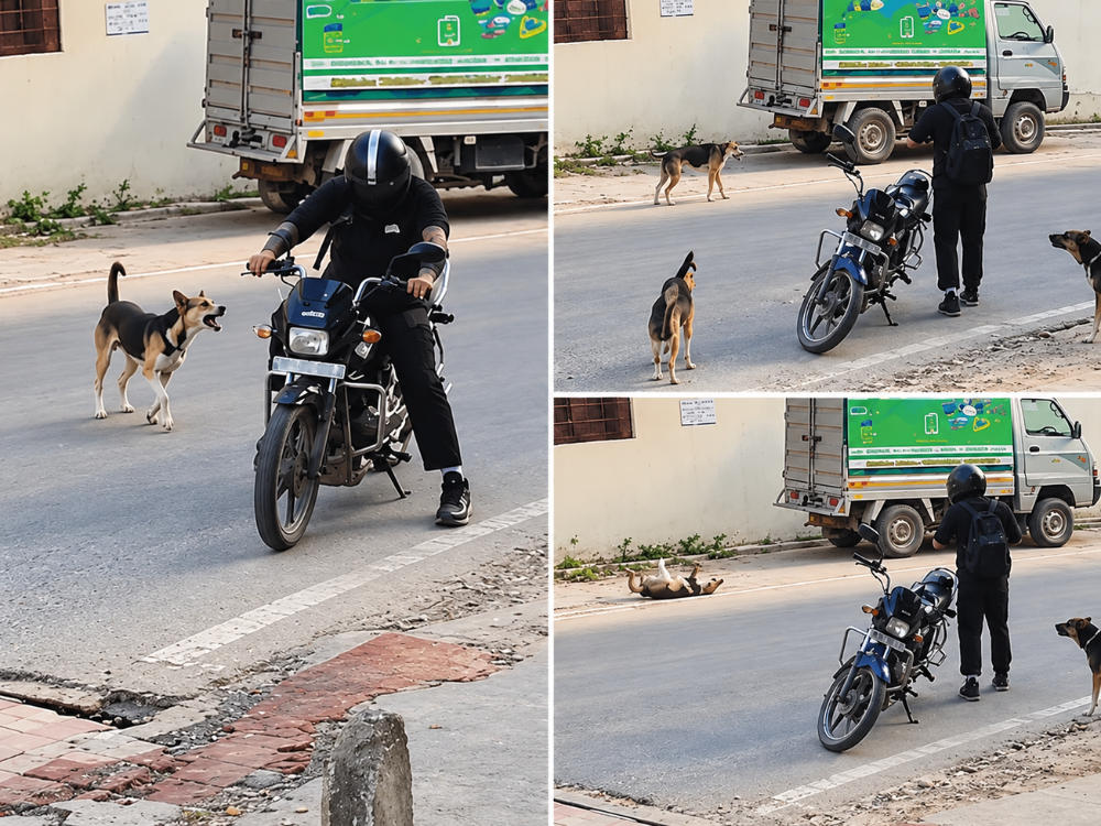 Lucknow Biker Shoots Stray Dog